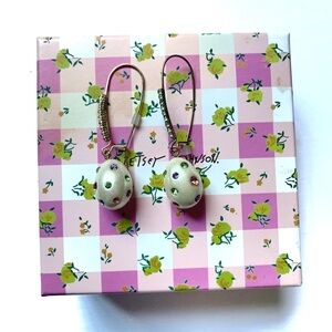 Betsey Johnson Easter Egg Dangle Earrings